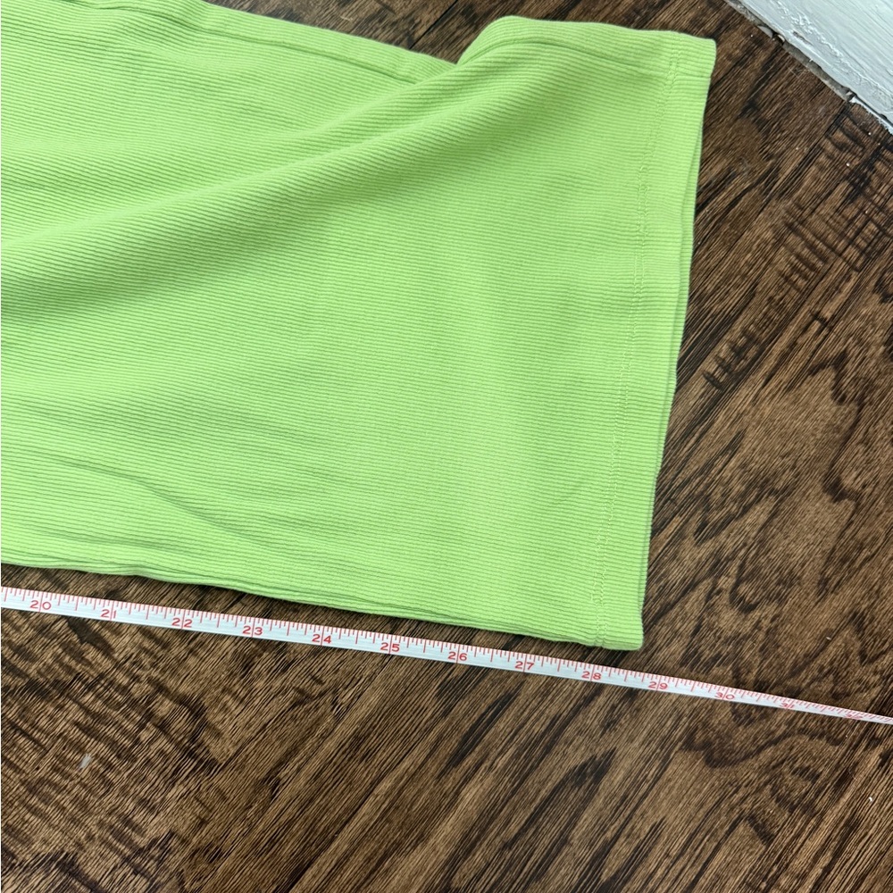 ZARA Matching Set Green Pants and Front Button Cardigan Long Sleeve Top Ribbed S - Picture 7 of 8